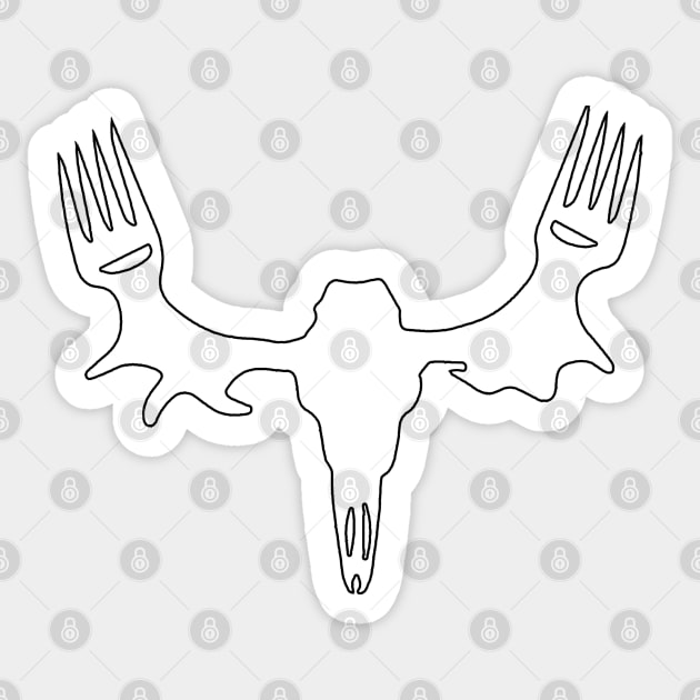 Meat Eater Deer Skull Sticker by  The best hard hat stickers 